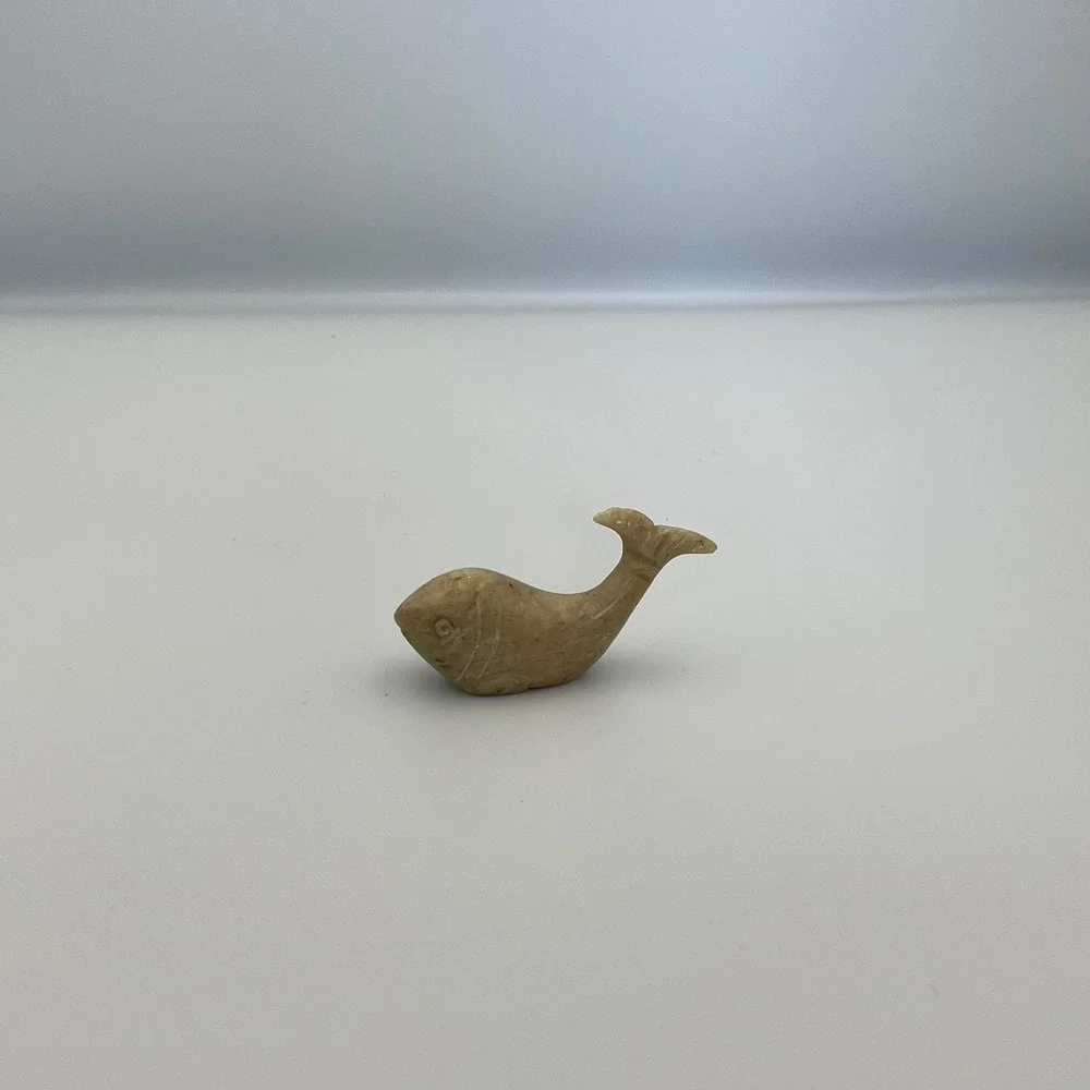Carved Stone Fish‎ Figurine, Small Sculpture, Animal Collectible, Decoration